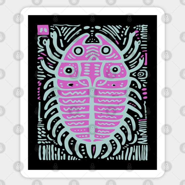 Psychedelic Trilobite Fossil Pop Art Sticker by TuncGK